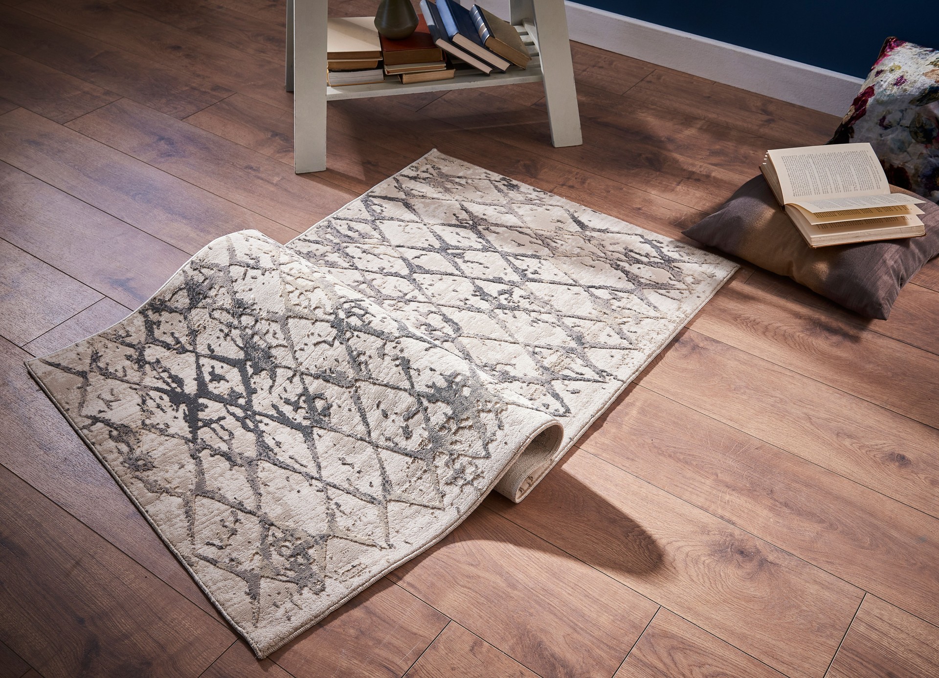 Decorative carpet concept, lifestyle, wall and floor, colorful.